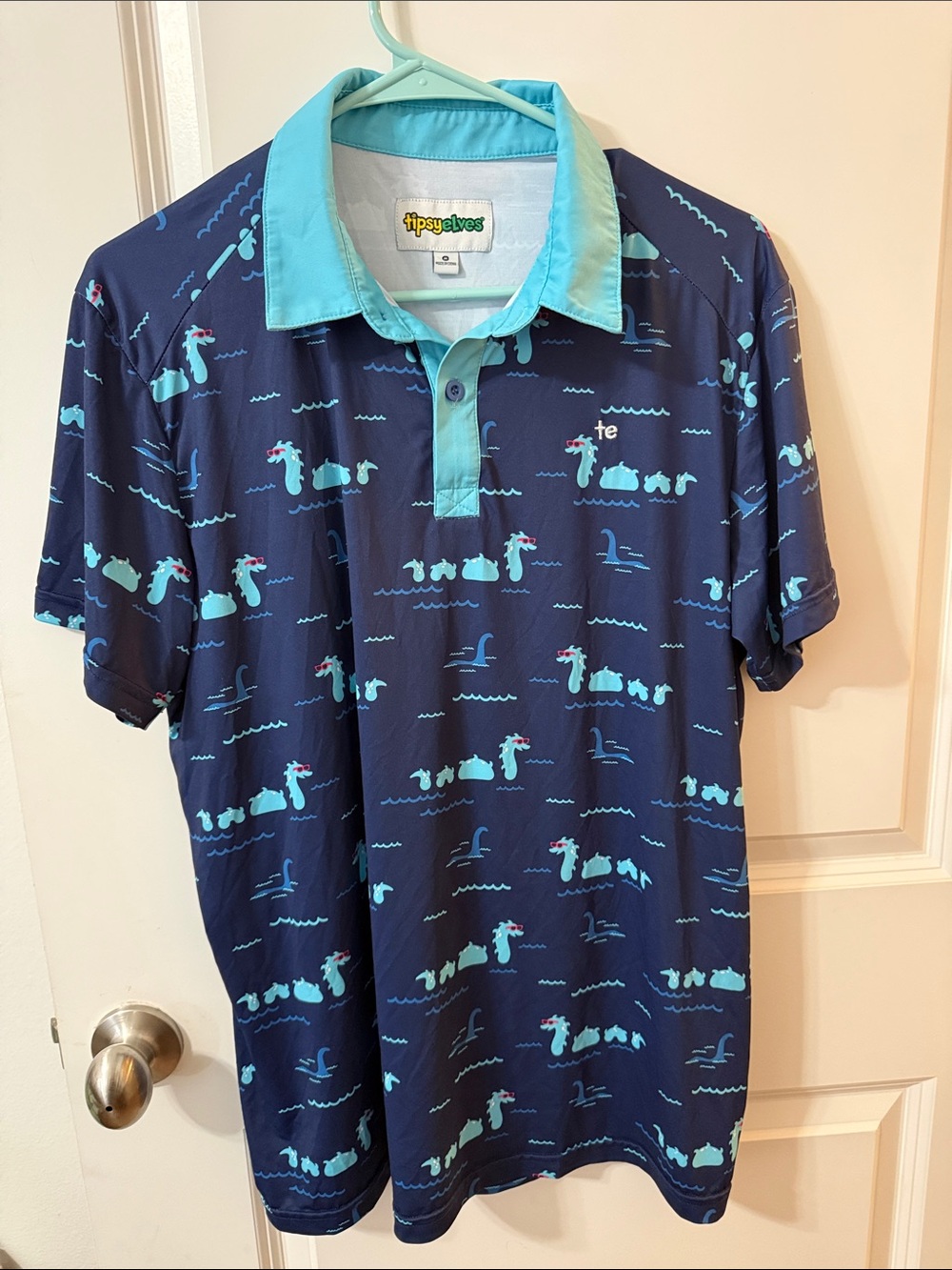 Tipsy Elves Navy & Aqua Sea Creature Polo